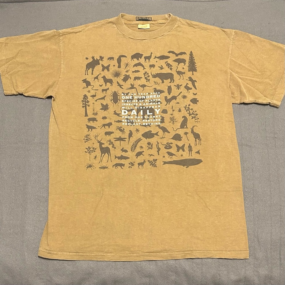 Vintage Dante Animal Nature Planet Earth Graphic Single Stitch T-Shirt Size XL